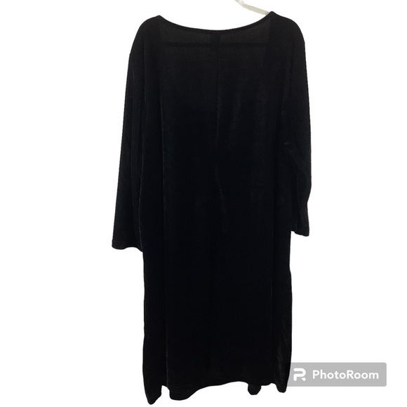 Avon Black Long Sleeve Velour Dress - Picture 2 of 3